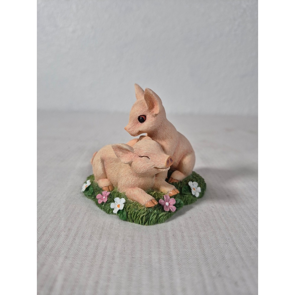 Vtg Hamilton Collection Farm Lovin Sweethearts You Scratch My Back Pig Figurine